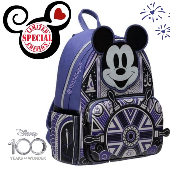 NWT Disney 100 Exclusive LoungeFly Mickey Steamboat Willie Backpack Limited - Picture 10 of 16